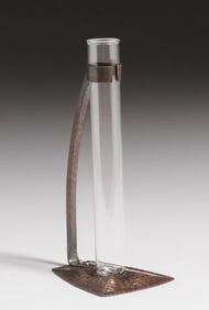 Roycroft Hammered Copper Stem Vase c1920s