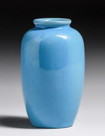 California Faience Chinese Blue Vase c1920s