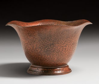 Hollywood Arts & Crafts Shop Hammered Copper Vase c1920s