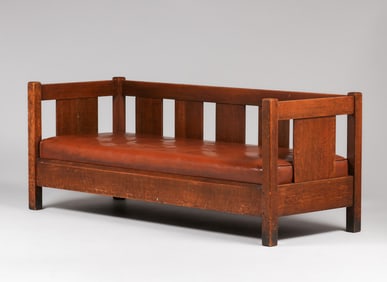 L&JG Stickley “Ballie Scott?? Evenarm Settle c1917