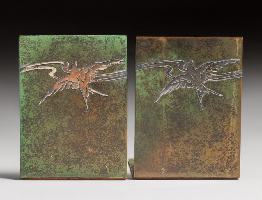 Heintz Sterling on Bronze Bookends c1915 (1 of 6)