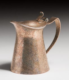 Benedict Sheffield Plate Hammered Copper Silver-Plated Creamer c1920s