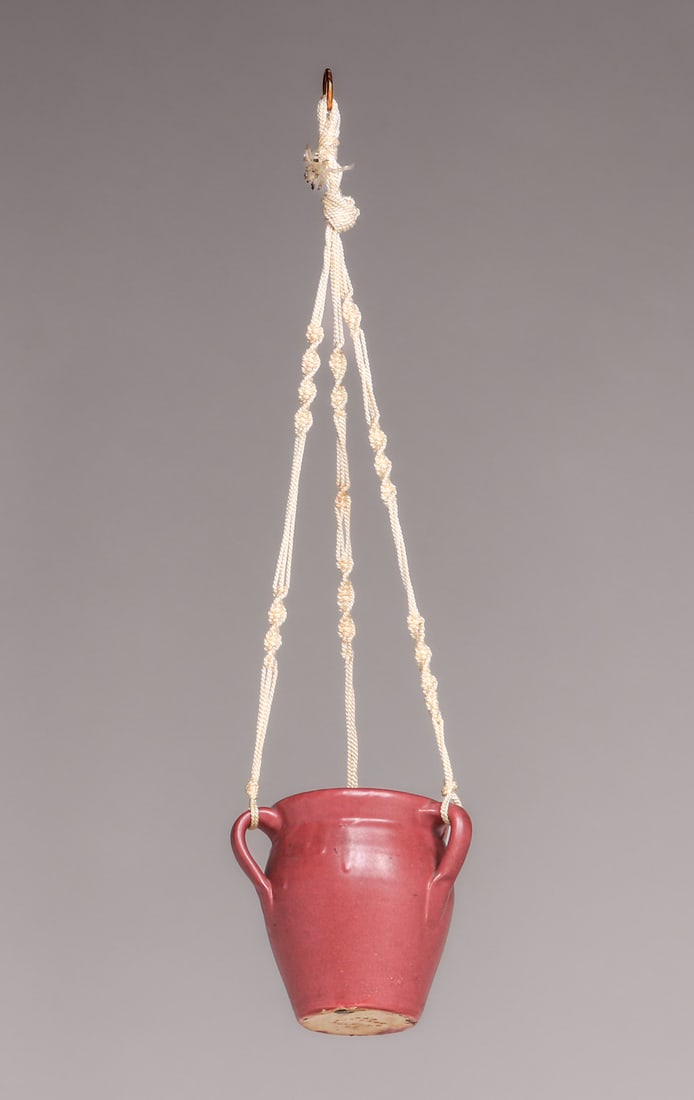 Old Pot Shop - Norwalk, CT (Zanesville Stoneware Co) Hanging Planter c1920s (1 of 8)