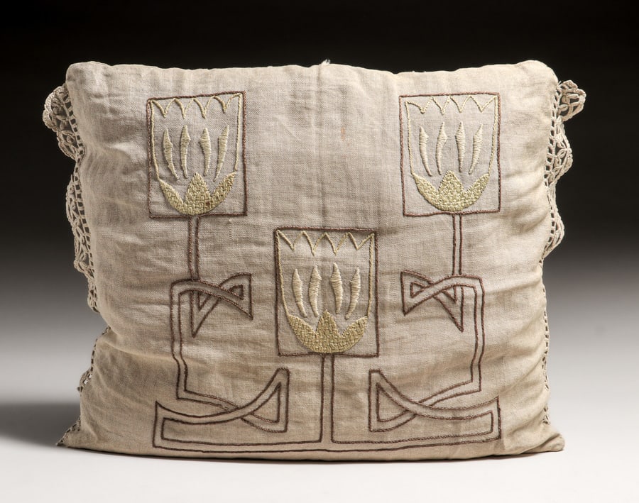 Arts & Crafts Hand-Embroidered Pillow c1910 (1 of 6)