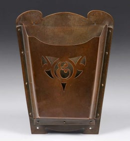 Newcomb College Pierced Brass Mailbox c1910s