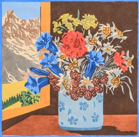 German Color Woodcut "Alpens..." c1920