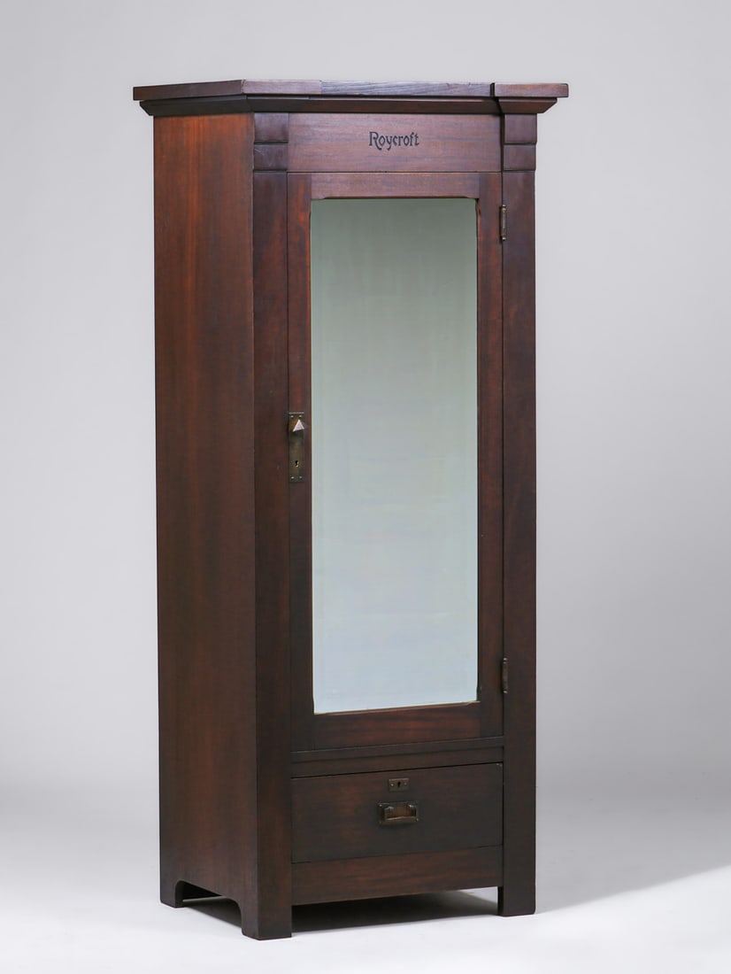 Roycroft Mahogany One-Door Wardrobe Cabinet c1910 (1 of 4)