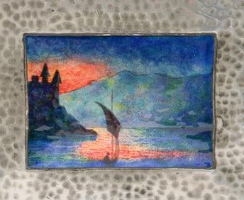 Liberty & Co Tudric Pewter & Enamel Box c1900