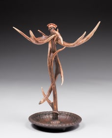 Contemporary Adirondack Faux Antler Umbrella Stand c1980s