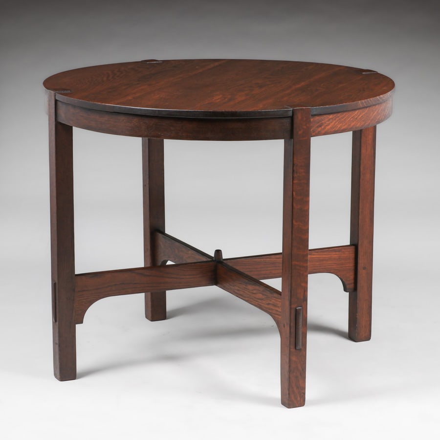 Gustav Stickley 36"d Lamp Table c1910 (1 of 4)