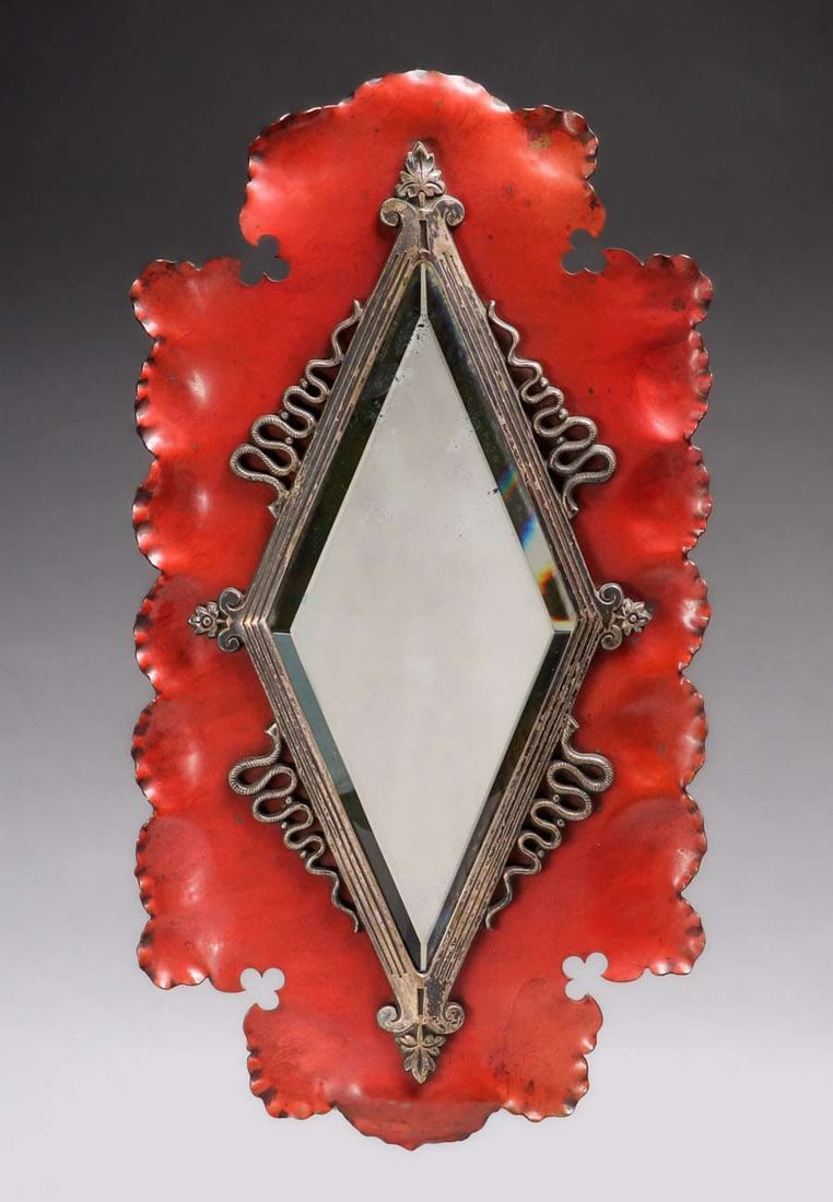 Arts & Crafts Aesthetic Movement Copper & Silver Snake Mirror c1900 (1 of 3)