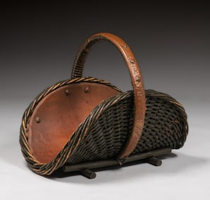 Large Dirk van Erp Hammered Copper Willow Log Basket