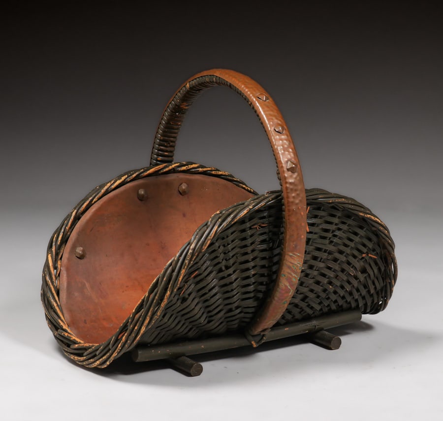 Large Dirk van Erp Hammered Copper Willow Log Basket (1 of 6)