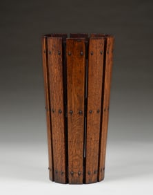 Gustav Stickley #100 Slatted Oak Umbrella Stand c1905