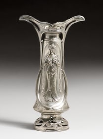 Argentor-Werke Rust & Hetzel - Austrian Pewter Art Nouveau Vase c1900s
