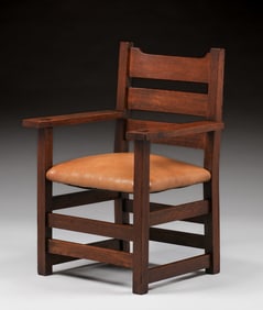 Early Gustav Stickley #2616 U-Back Armchair c1902