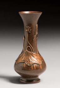 Japanese Arts & Crafts Meiji Period Bronze Vase c1910