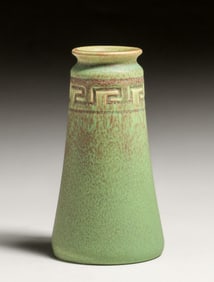Rookwood Pottery #1655 Matte Green Greek Key Vase 1911