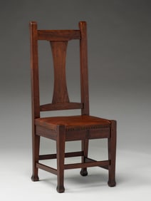 Roycroft #030 Tallback Walnut Side Chair c1910