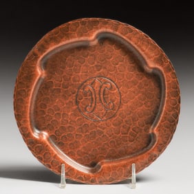 Old Mission Kopper Kraft - Fred Brosi San Francisco Hammered Copper Tray c1922-1925