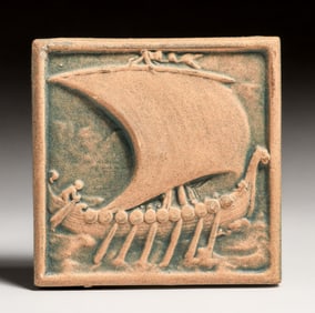 Cal Art Tile - Richmond, CA Viking Ship Tile c1920s