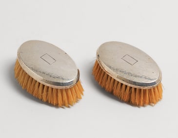 Pair Shreve & Co Sterling Silver Brushes c1910s.