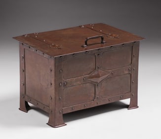 Norman & Ernest Spittle Hand-Forged Iron Coal Scuttle c1900