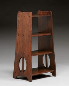 Limbert #300 Cutout Oval Magazine Stand c1910
