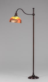 Egyptian Pyramid Reverse Painted Floor Lamp Handel Base c1910