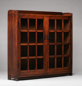 Gustav Stickley 60"w Two-Door Bookcase c1910