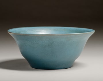 California Faience Matte Blue Fruit Bowl c1915-1920