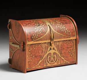 Erhard & Sohne – German Arts & Crafts Mahogany & Brass Letter Box c1905