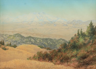 Charles Dormon Robinson (1847-1933) Mt Diablo California Watercolor 1905