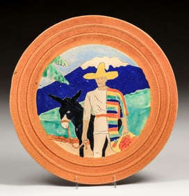 San Jose Pottery - San Antonio, TX Decorated Plate c1930s