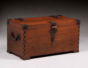 E.B. Parkhouse - Sausalito Oak & Hand-Forged Iron Chest 1932