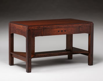 Limbert Ebon-Oak One-Drawer Library Table c1910