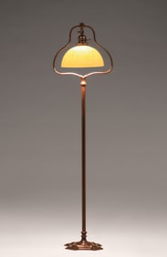 Handel #6068 Mosserine Glass Floor Lamp c1910s