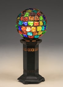 Austrian Chunk Glass Lamp c1910s