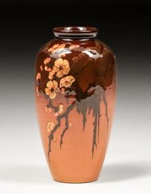 Rookwood Pottery Clara Linderman Cherry Blossom Standard Glaze Vase 1907