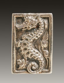 Jo Michaels - New York, NY Sterling Silver Seahorse Lapel Pin c1940s
