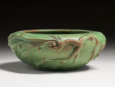 Peters & Reed Matte Green Bowl c1910
