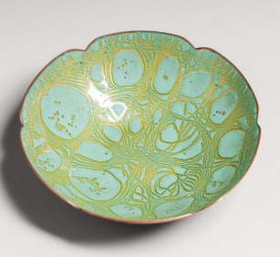 Gregor Panis Falmouth, MA Copper & Enamel Bowl c1940s