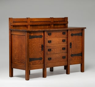 Gustav Stickley #817 Eight-Leg Sideboard c1907