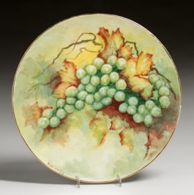 American Arts & Crafts Hand-Decorated Porcelain Plate c1910