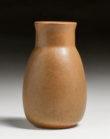 Teco Pottery #399 Matte Brown Vase c1910
