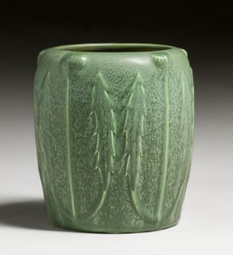 Hampshire Pottery Matte Green Thistle Vase c1910