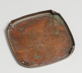 Roycroft Hammered Copper Card Tray c1915