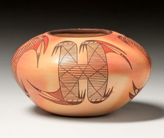 Neva P Nampeyo (Born 1947) Hopin Pottery Polychrome Vase c1980s