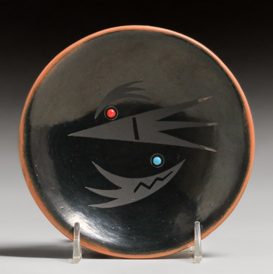 Native American - Hopi Pueblo Type Ceramic Plate c1980s (1 of 5)