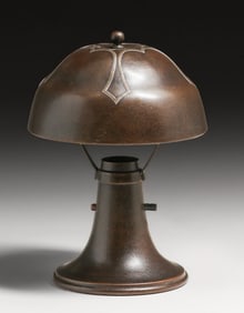 Silvercrest #1602 Sterling Silver on Bronze Helmet Lamp c1920s